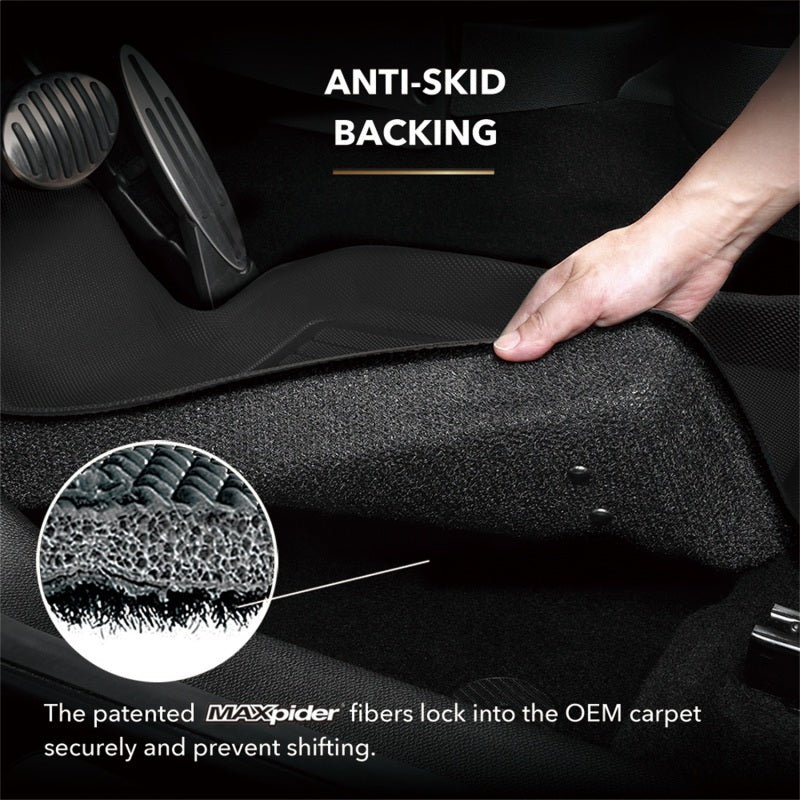 3D Maxpider 20-22 Chevrolet Corvette C8 20-22 Kagu Floor Mats - Black R1 - Image 3