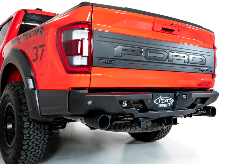 Addictive Desert Designs 2022+ Ford Raptor Stealth Fighter R Bumper w/ 2 Cube Lights - Hammer Black - Image 3