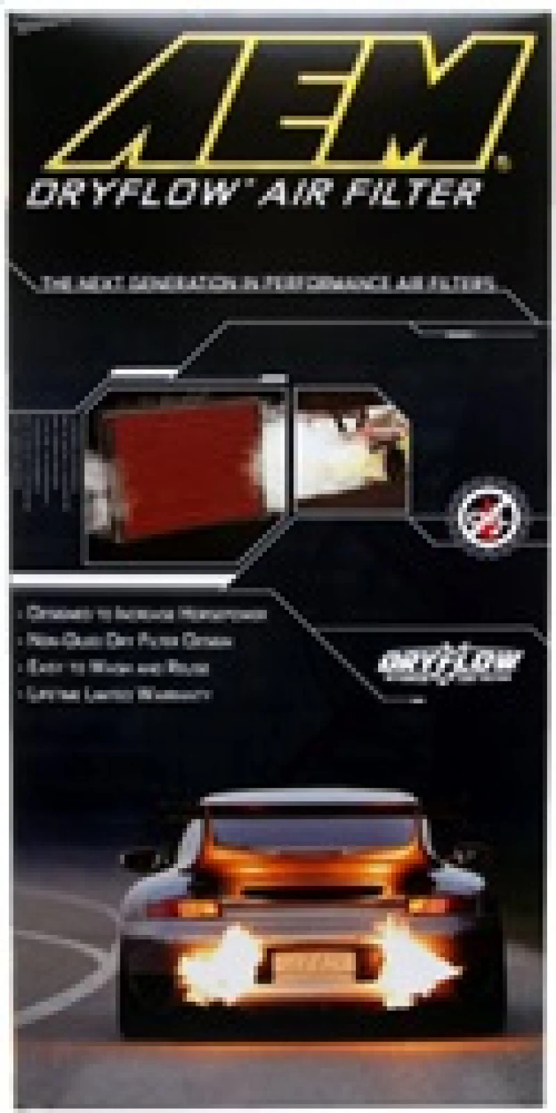 AEM 14.313in O/S L x 6.625in O/S W x 1.5in H DryFlow Air Filter - Image 4