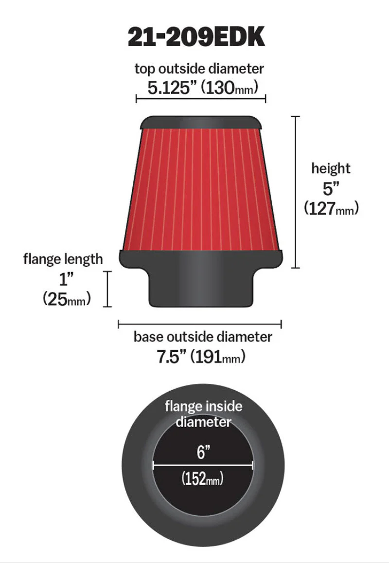 AEM 6 in Short Neck 5 in Element Filter - Image 8