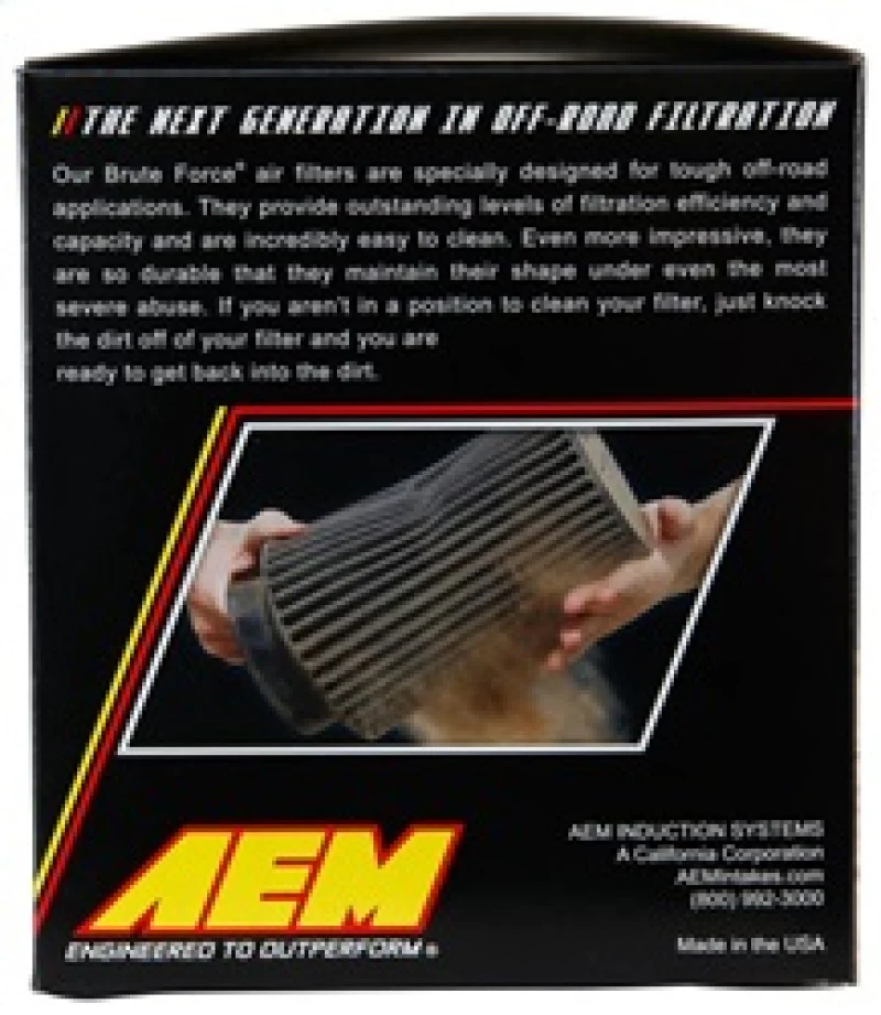AEM Brute Force Dryflow Air Filter - Conical 6in Base OD / 5.125in Top OD / 5.25in Height - Image 13