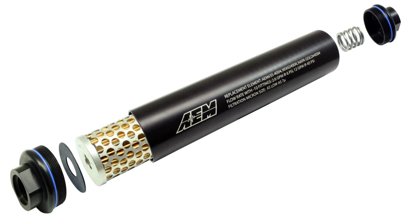 AEM Universal High Flow -10 AN Inline Black Fuel Filter - Image 5