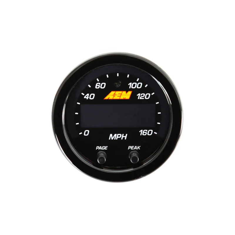 AEM X-Series 0-160 MPH Black Bezel w/ Black Face GPS Speedometer Gauge - Image 2
