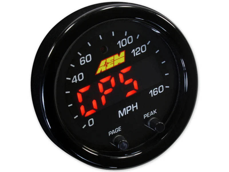 AEM X-Series 0-160 MPH Black Bezel w/ Black Face GPS Speedometer Gauge - Image 4