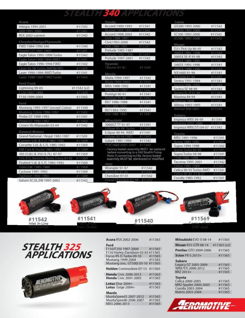 Aeromotive 325 Series Stealth In-Tank Fuel Pump - E85 Compatible - Compact 38mm Body - Image 13