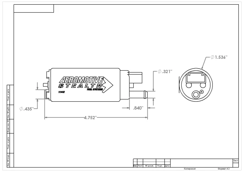Aeromotive 340 Series Stealth In-Tank E85 Fuel Pump - Offset Inlet - Inlet Inline w/Outlet - Image 18