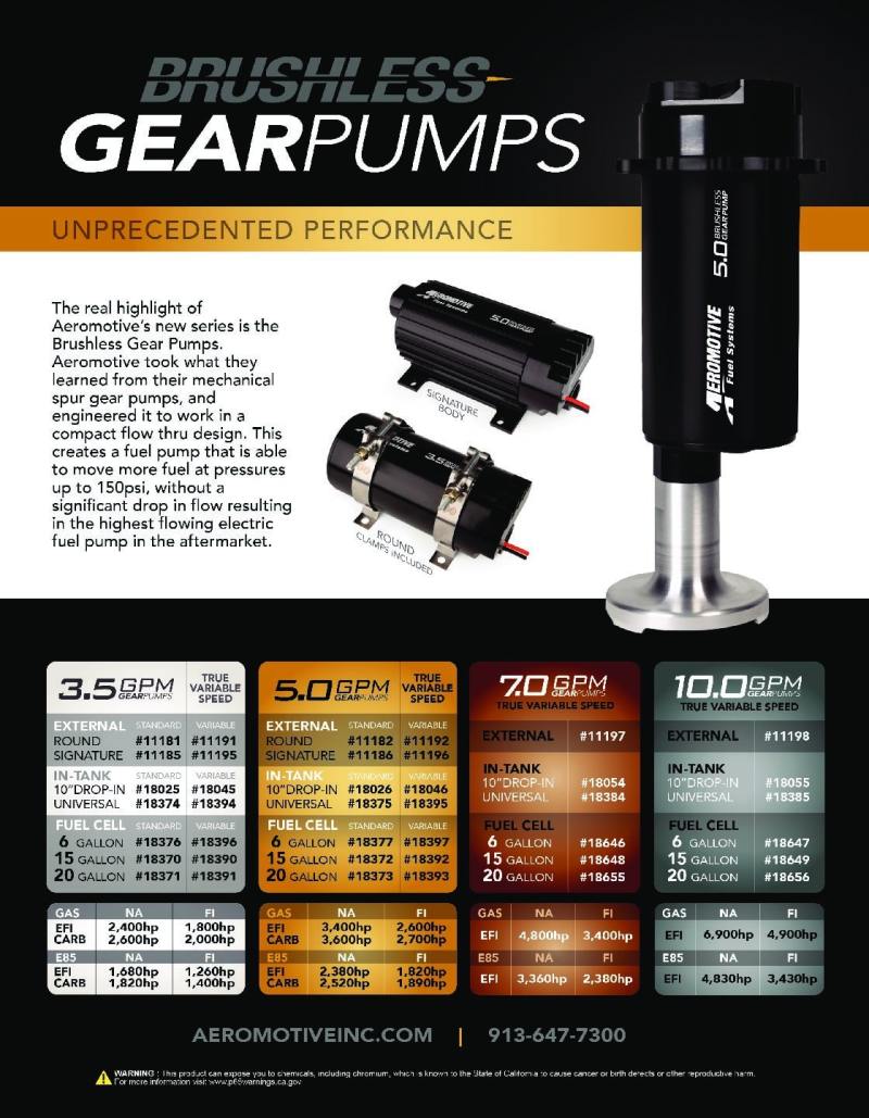 Aeromotive Brushless Spur Gear Fuel Pump w/TVS Controller - Universal - In-Tank - 10gpm - Image 3