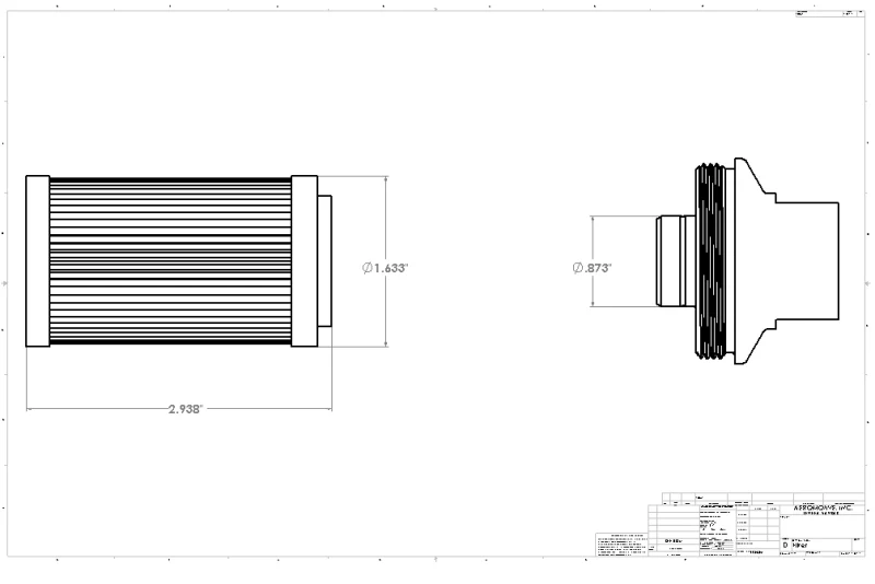 Aeromotive In-Line Filter - AN -10 size Male - 10 Micron Microglass Element - Bright-Dip Black - Image 14