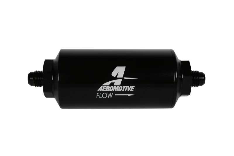 Aeromotive In-Line Filter - (AN-6 Male) 10 Micron Fabric Element Bright Dip Black Finish - Image 3