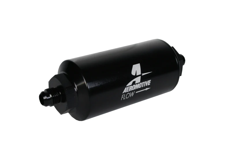 Aeromotive In-Line Filter - (AN-6 Male) 10 Micron Fabric Element Bright Dip Black Finish - Image 5