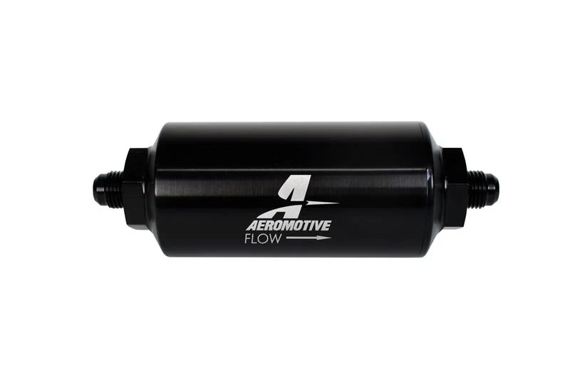 Aeromotive In-Line Filter - (AN-6 Male) 10 Micron Microglass Element Bright Dip Black Finish - Image 3