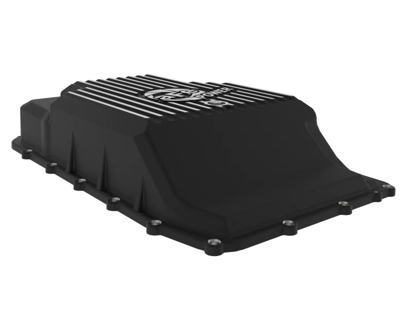 aFe 17-24 Ford F-150 10R60/10R80 Pro Series Rear Transmission Pan Black w/ Machined Fins - Image 10