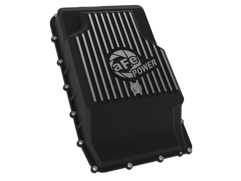 aFe 17-24 Ford F-150 10R60/10R80 Pro Series Rear Transmission Pan Black w/ Machined Fins - Image 12