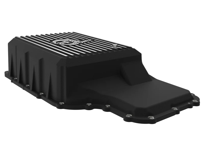 aFe 20-21 Ford Truck w/ 10R140 Transmission Pan Black POWER Street Series w/ Machined Fins - Image 5