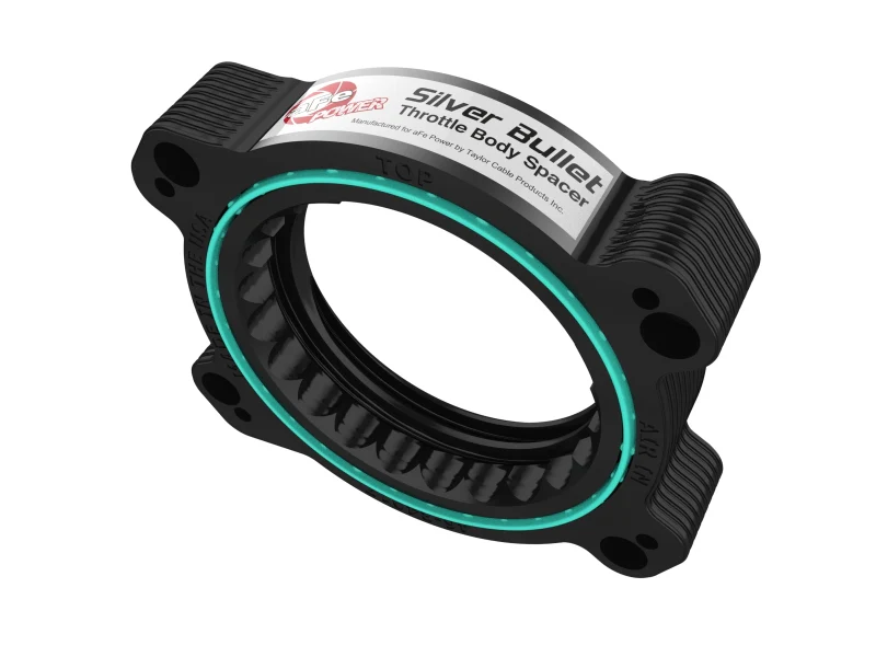 aFe 2020 Vette C8 Silver Bullet Aluminum Throttle Body Spacer / Works With Factory Intake Only - Blk - Image 4