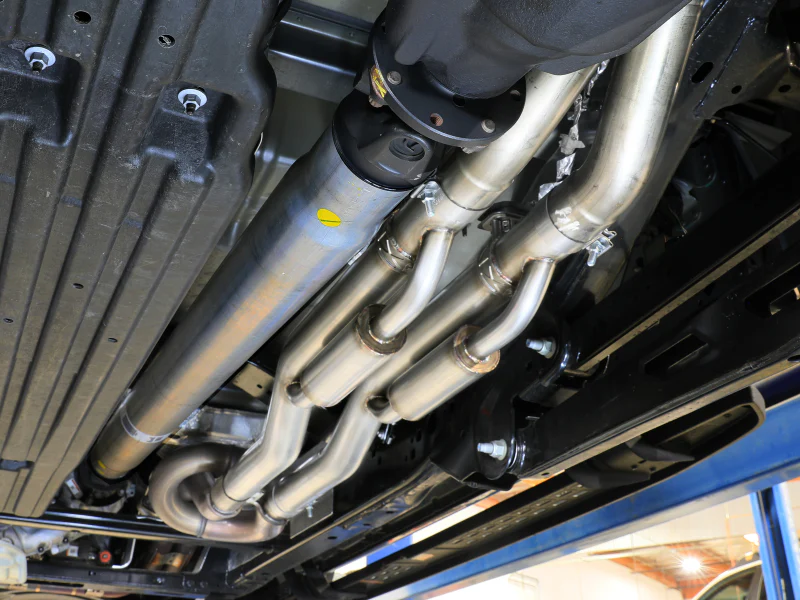 aFe 21-24 Ford F-150 Vulcan Series 3 IN to 3-1/2 IN Stainless Steel Cat-Back Exhaust System - Black - Image 2