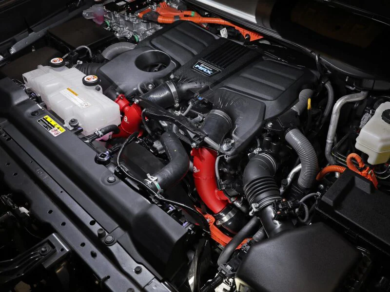 aFe 23-24 Toyota Sequoia V6-3.4L Hybrid BladeRunner 2.5in Aluminum Hot Charge Pipe - Red - Image 2