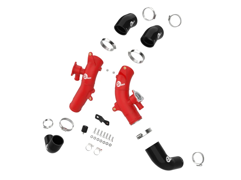aFe 23-24 Toyota Sequoia V6-3.4L Hybrid BladeRunner 2.5in Aluminum Hot Charge Pipe - Red - Image 8