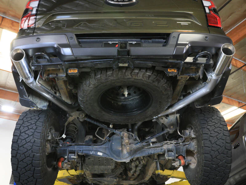 aFe 24-25 Ford Ranger Raptor Vulcan Series 3in 304 SS Cat-Back Exhaust w/ Polished Tips - Image 2