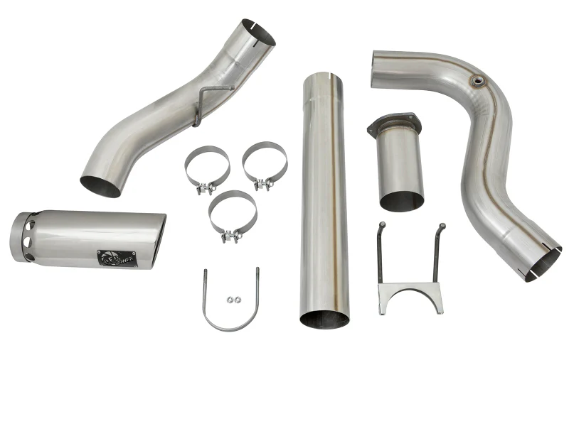 aFe ATLAS 5in DPF-Back Alum Steel Exhaust System w/Polished Tip 2017 Ford Diesel Trucks V8-6.7L (td) - Image 7
