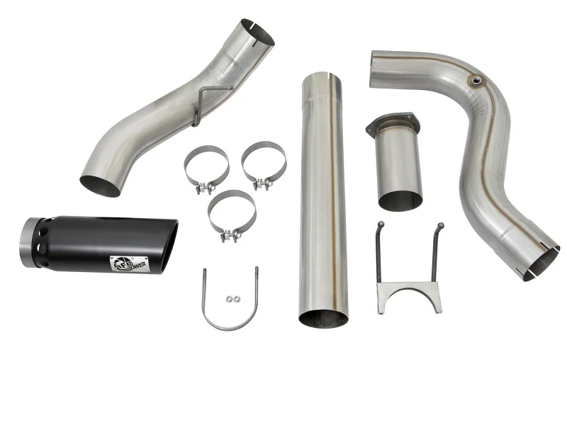 aFe Large Bore-HD 5in DPF Back 409 SS Exhaust System w/Black Tip 2017 Ford Diesel Trucks V8 6.7L(td) - Image 4