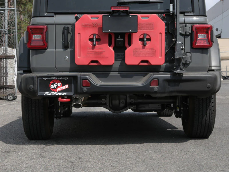 aFe MACH Force-Xp Axle-Back Exhaust System w/Polished Tip 18-20 Jeep Wrangler L4-2.0T / V6-3.6L - Image 4