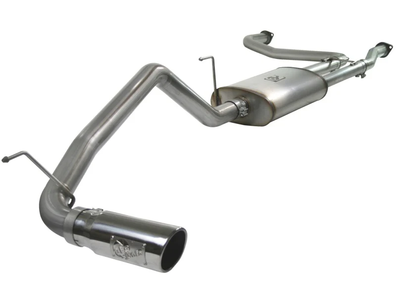 aFe MACHForce XP Exhaust Cat-Back 2.5/3in SS-409 w/ Polished Tip 04-12 Nissan Titan V8 5.6L - Image 2