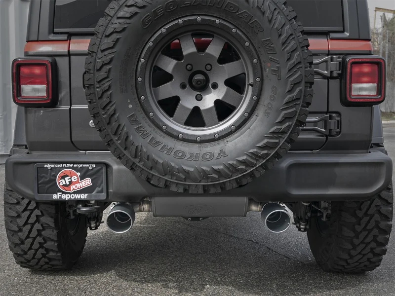 aFe Rebel Series 2.5in 409 SS Axle-Back Exhaust w/ Black Tips 2018+ Jeep Wrangler (JL) V6 3.6L - Image 3