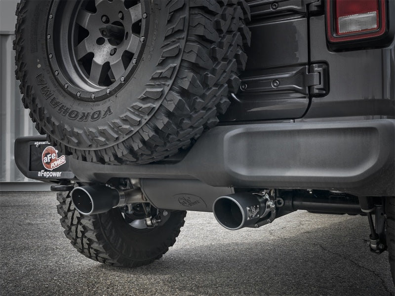 aFe Rebel Series 2.5in 409 SS Axle-Back Exhaust w/ Black Tips 2018+ Jeep Wrangler (JL) V6 3.6L - Image 4