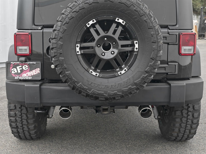 aFe Rebel Series 2.5in 409 SS Axle-Back Exhaust w/Polished Tips 07+ Jeep Wrangler (JK) V6 3.6L/3.8L - Image 4