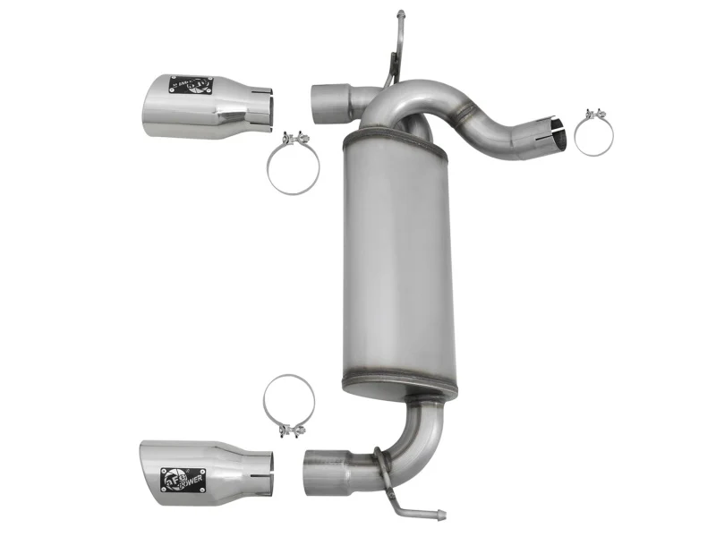 aFe Rebel Series 2.5in 409 SS Axle-Back Exhaust w/Polished Tips 07+ Jeep Wrangler (JK) V6 3.6L/3.8L - Image 5