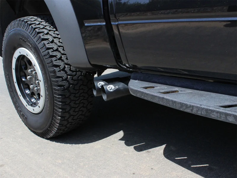 aFe Rebel Series Exhaust SS Front Side Exit CB w/ Black Tips 10-14 Ford F150 Ecoboost V8 6.2L - Image 3