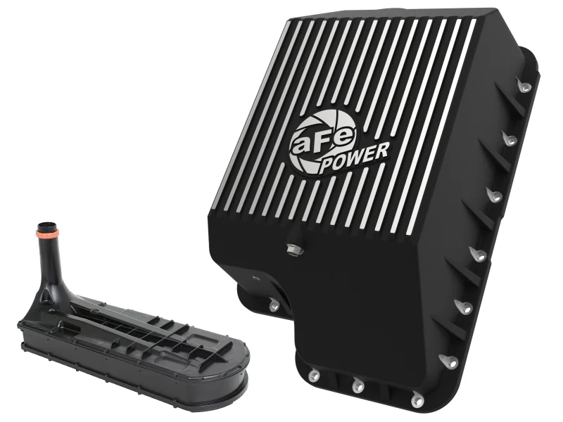 aFe Transmission Pan (Black); Ford Diesel Trucks 03-10 V8-6.0/6.4L (td) - Image 2
