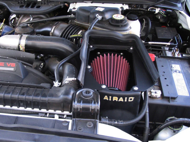 Airaid 03-07 Ford Power Stroke 6.0L Diesel MXP Intake System w/o Tube (Oiled / Red Media) - Image 3