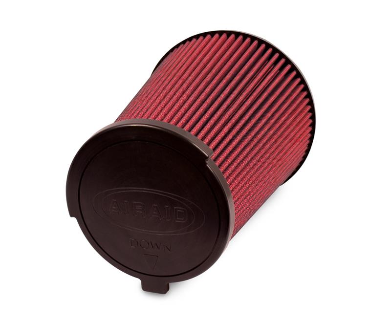 Airaid 10-14 Ford Mustang Shelby 5.4L Supercharged Direct Replacement Filter - Oiled / Red Media - Image 3
