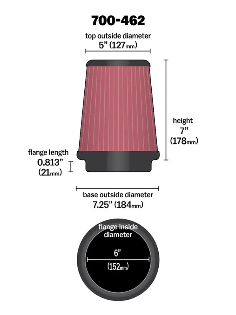 Airaid Universal Air Filter - Cone 6 x 7-1/4 x 5 x 7 - Image 6