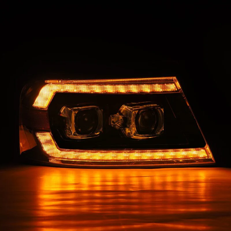 AlphaRex 04-08 Ford F150 PRO-Series Projector Headlights Alpha-Black w/ Sequential Signal and DRL - Image 2