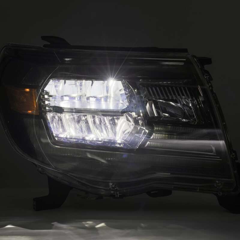 AlphaRex 05-11 Toyota Tacoma LUXX Crystal Headlights Plank Style Alpha Black w/Activation Light/DRL - Image 3