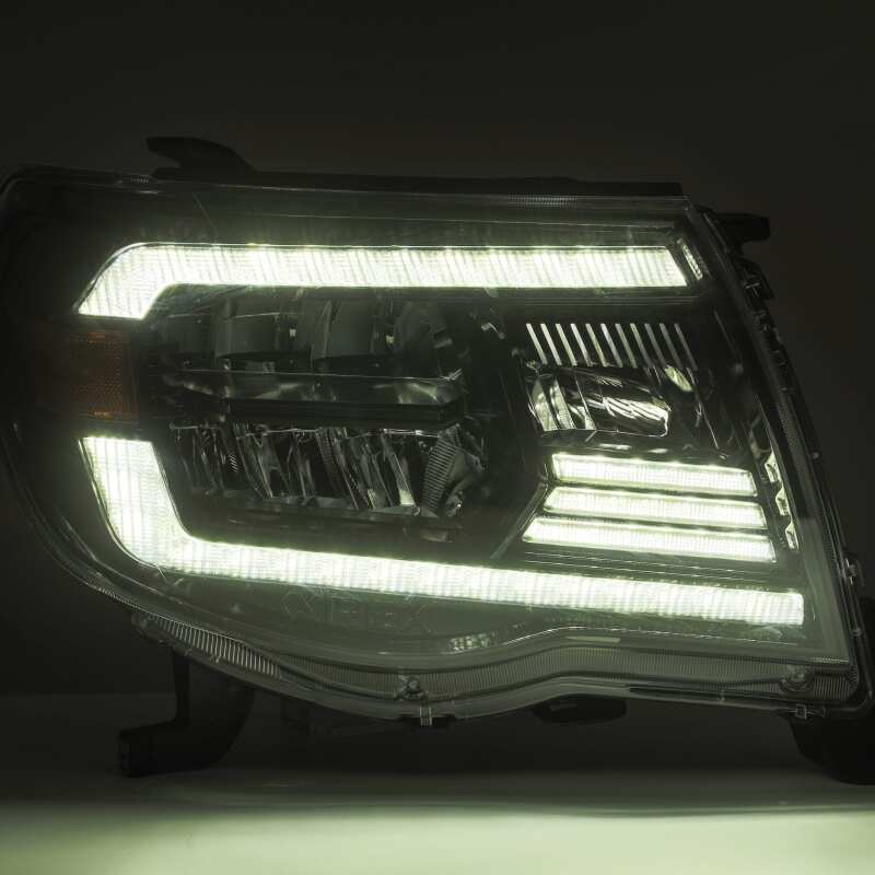 AlphaRex 05-11 Toyota Tacoma LUXX Crystal Headlights Plank Style Alpha Black w/Activation Light/DRL - Image 7