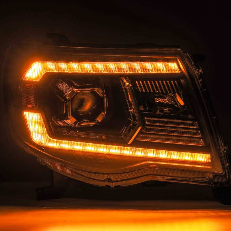 AlphaRex 05-11 Toyota Tacoma LUXX LED Projector Headlights Plank Style Alpha Black w/Activ Light/DRL - Image 4