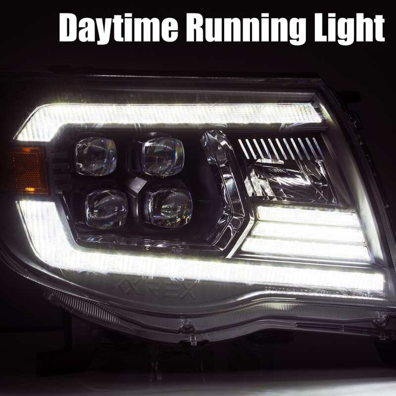AlphaRex 05-11 Toyota Tacoma NOVA LED Projector Headlights Plank Style Black w/Activation Light/DRL - Image 6