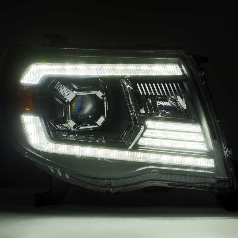 AlphaRex 05-11 Toyota Tacoma PRO-Series Projector Headlights Plank Style Design Black w/DRL - Image 3