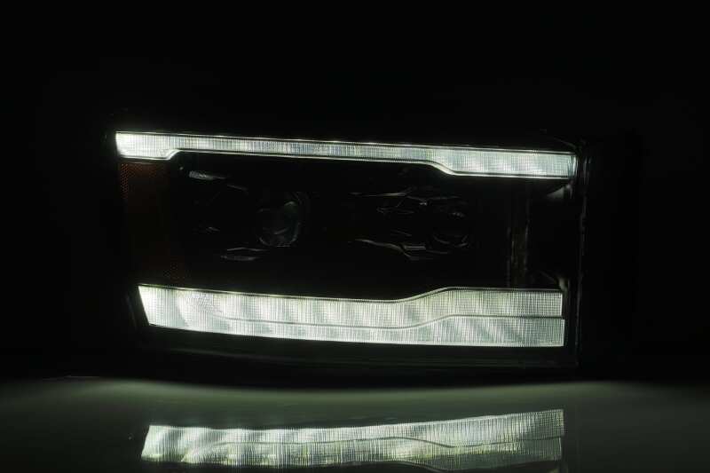 AlphaRex 06-08 Dodge Ram 1500HD LUXX LED Projector Headlights Plank Style Alpha Blk w/Seq Signal/DRL - Image 4