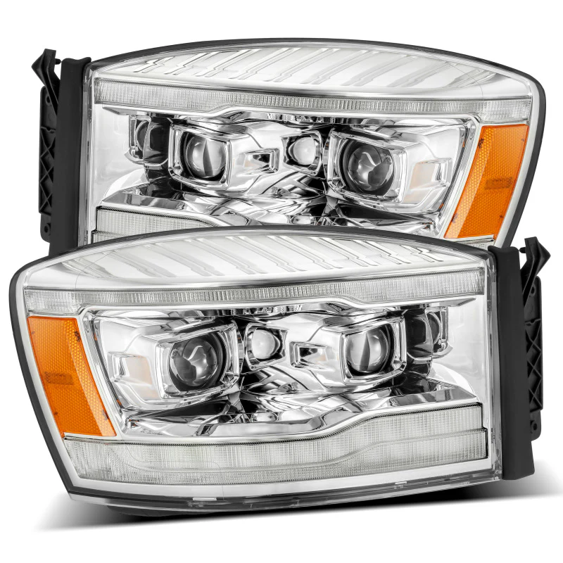 AlphaRex 06-08 Dodge Ram 1500HD PRO-Series Projector Headlights Plank Style Chrome w/Seq Signal/DRL - Image 2