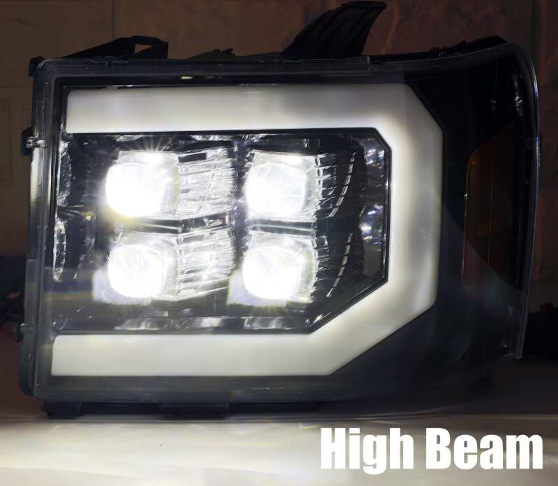 AlphaRex 07-13 GMC 1500HD NOVA LED Proj Headlight Plank Style Gloss Blk w/Activ Light/Seq Signal/DRL - Image 6