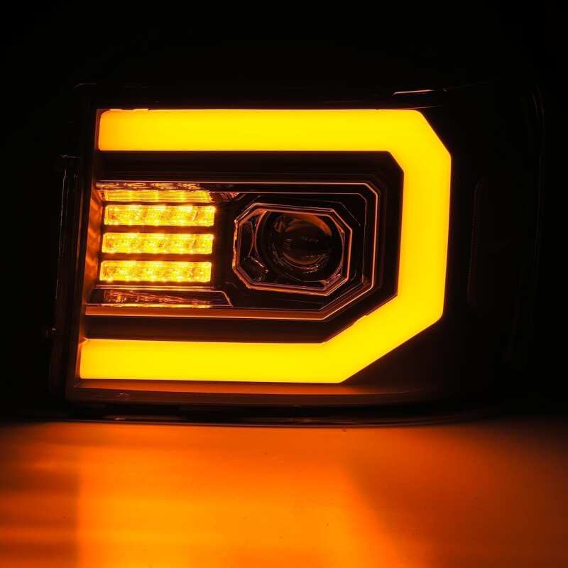 AlphaRex 07-13 GMC Sierra 1500 (No Clsc) LUXX-Series LED Proj HL Jet Blk w/Actv Lgt & Seq.Sig / DRL - Image 4