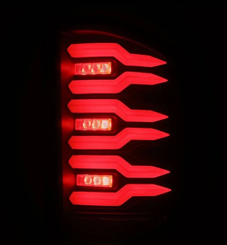AlphaRex 07-14 Chevrolet Silverado 1500/2500HD/3500HD Luxx-Series LED Tail Lights Blk w/Smoked Lens - Image 2