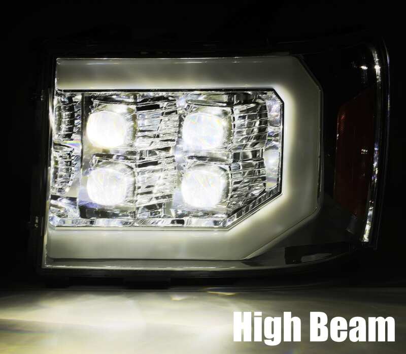 AlphaRex 07-14 GMC 2500HD NOVA LED Proj Headlight Plank Style Matte Blk w/Activ Light/Seq Signal/DRL - Image 4