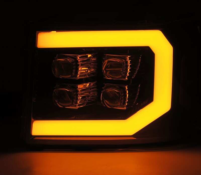 AlphaRex 07-14 GMC 2500HD NOVA LED Proj Headlight Plank Style Matte Blk w/Activ Light/Seq Signal/DRL - Image 8