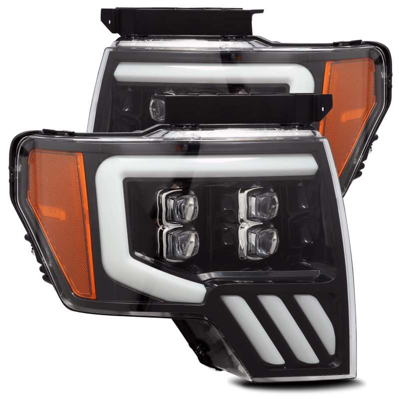 AlphaRex 09-14 Ford F-150 NOVA LED Proj Headlights Plank Style Gloss Black w/Activ Light/Seq Signal - Image 2
